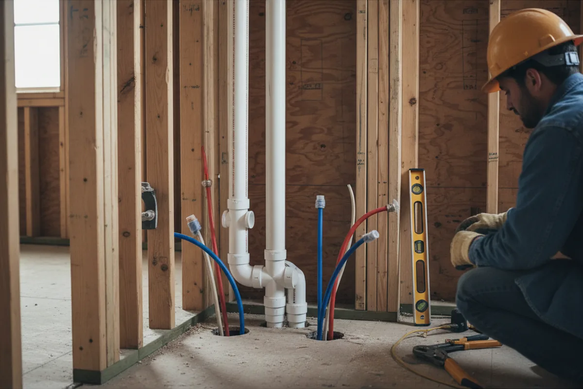 Drain and supply rough-in during Toilet Repair and Installation in Grayling